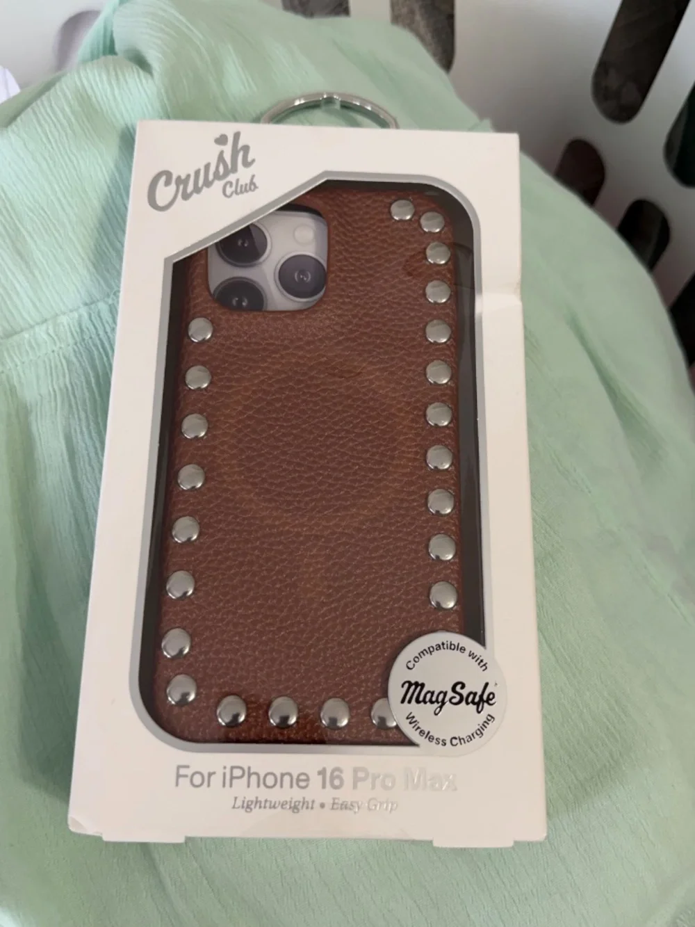 New in Box Crush Club 16 Pro Max Faux Leather Studded Phone Case Boho